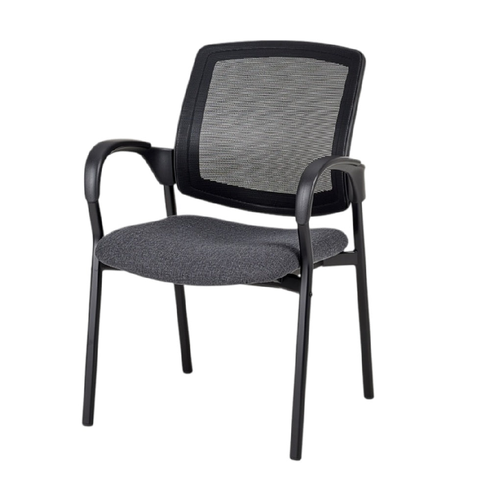 Titel in het Nederlands: **Ergonomische Stoel met Mesh Rugleuning en Staalframe**