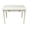 **Technische titel in het Nederlands:** **Moderne witte tafel met twee lades**